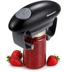 Elite Gourmet EJO800 High Power Torque Automatic Operated Electric Jar Opener, One-Touch, Remove Most-Size Lids w/Auto-Size Guides, Bottle Opener for Arthritic Hands, Weak Hands & Seniors, Black/Gray