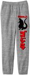 Godzilla Classic Silhouette Character with Kanji Logo Youth Boys Athletic Heather Sweatpants-Medium