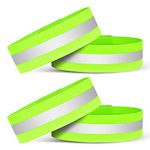 URAQT Reflective Wrist Strap, 4 PCS Single Reflective Wristbands, High Visibility Running Safety Gear, Self-adhesive Reflective Bike Ankle Bands for Walking, Night Outdoor Sports and Dog Walking