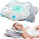 DONAMA Cervical Pillow for Neck and Shoulder, Contour Memory Foam Pillow, Ergonomic Neck Support Pillow for Side Back Stomach Sleepers with Pillowcase