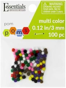Essentials By Leisure Arts 100pc Multi-Colored 3mm Cotton Pom Poms - Craft Pom Poms
