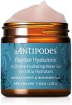 Antipodes Baptise H2O Ultra-Hydrating Water Gel Moisturiser – Plant-based Hyaluronic Acid & Manuka Honey – Hydrating Moisturiser – Dry Skin, Dehydrated Skin & Most Skin Types – 60ml