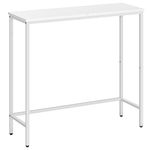 HOOBRO Console Table, Slim Console Table for Hallway, Metal Frame, Compact Display Table, Sofa Table for Small Spaces, Entryway, Living Room, Sturdy, Metal Frame, White EWW75XG01