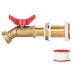 WADEO Rain Barrel Spigot Kit 1/4 Turn Ball Value Spigot with Bulkhead Fitting