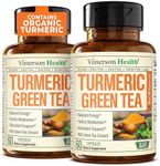 Green Tea Extract Capsules - Green Tea Supplement with Organic Turmeric Curcumin, Black Pepper & Vitamin C for Joint Health, Antioxidant Support & Healthy Metabolism. Vegan & Non-GMO - 2 Pack