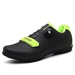 Bicycle Shoes for Men and Women Without Lock Road Bike Bicycle Hard-Soled Sneakers (12,Black)