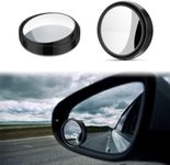 AAKICHI 2 pcs Blind Spot Mirrors, 2" Round HD Glass Convex 360 Wide Angle Side Rear View Mirror with ABS for Cars SUV and Trucks Pack of 2 (BLACK)