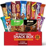 Eastanbul International Snack Box, 15 Full-Size Chocolate Assortment Bars, Turkish Exotic Snacks, International Snacks, Chocolate Candy Variety Pack, Foreign Snack Box, Chocolate Box, Christmas Gifts