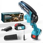 SEESII Mini Chainsaw 6 Inch: Electric Chainsaw with 4000mAh Battery - 800W Motor for Quick Work -Cordless Saw for Branch Cutting - for Father Day Men Women Dad Mom Gardener (CH600+)