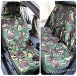 Carseatcover-UK - Green Camouflage CAMO Waterproof Car Seat Covers Protectors - Front & Rear - Full Set