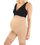 Womens Seamless Maternity Shapewear High Waist Mid-Thigh Pettipant Pregnancy Underwear for Belly Support, Nude B, X-Large