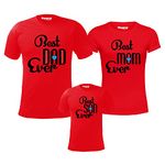 Hangout Hub HH55 Family Tshirt for Father Mother Son|Coolest Dad Mom Son Printed Tees (Red;Men XL(42);Women XL(40); Boys 6-8Yrs) Regular Fit Twinning T-Shirts | Half Sleeves (Cotton | Pack of 3)