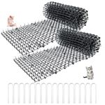 2 Pack Cat Scat Spike Mat, Outdoor Cat Deterrent Mat with Spikes,Prickle Strips Indoor Dog Digging Deterrent Anti Cats Network Cat Spikes with 8 Garden Staples for Garden Fence, 78 × 11inch