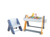 Miniture FlexDesk Multifunctional 6 in 1 Activity Table for Kids, 1.5 to 6 Years Age | Sensory Table, Building Blocks Table, Magentic Whiteboard, Study Table, (Chair & Duplo Blocks Included)