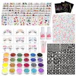 Glitter Tattoos for kids, Glitter tattoo kit, Face Gems, Rhinestones, Temporary Tattoos, Face glitter festival, face gems stick on, festival accessories, face gems for festivals,girls birthday present