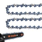 Vastar 2 Pack 16 Inch Chainsaw Chain, 3/8" LP Pitch .050'' Gauge 56 Drive Links for All 16 Inch Chainsaws Chain, Saw Chains for Wood Cutting Pruning Trees