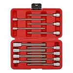 EMENTOL 13PCS 1/4", 3/8" and 1/2" Drive Long Hex Bit Socket Set, CR-V, S2 Steel, Metric, Length 5.9", Extra Long Allen Hex Bit Socket Set, 3mm - 12mm