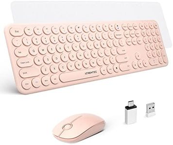Wireless Keyboard and Mouse, XTREMTEC 2.4G Full Size Wireless Keyboard Mouse Combo, Ultra Slim Silent Cute Computer Keyboard with USB Receiver for Windows, OS, PC, Mac, Tablet(Rosegold)