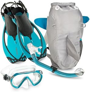 Head Mares Sea Pals Character Kids Mask Fin Snorkel Set, Aqua, Small/9-13