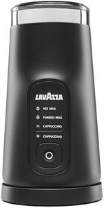 Lavazza, MilkEasy Plus Electric Milk Frother, Ideal for Hot Milk, Latte Macchiato, Cappuccino, Cold Cappuccino with Elegant Ergonomic Design, Multifunction Button, Magnetic Whisk and Transparent Lid