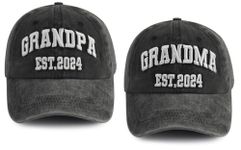 2PCS Promoted to Grandma Grandpa Gifts 2024, First Time Grandparents Gifts Baseball Cap, New Grandparents Day Birthday Hat