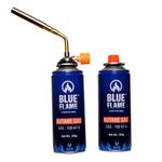 M&M HARIS Multipurpose Imported Butane Gas/LPG Single Nozzle Brazing Blow Torch with Manual Ignition and Two Butane Canister Refill