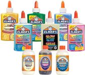 Elmer's Jumbo Slime Kit | Assorted Colours, Textures & Effects | Includes Crunchy, Metallic & Confetti Activators | Colour Changing & Glow-in-the-Dark PVA Glue (Bottles In Plain Box)