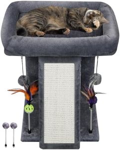 ROYPET Cat Tree Tower with Cat Scratching Post Activity Centre Climbing Tree Cat Furniture with Playful Toy Balls,Grey