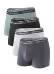 DAVID ARCHY Men's 4 Pack Breathable Bamboo Rayon Trunks（M, Black/Dark Gray/Gray/Green）