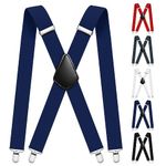 Aomig Mens Braces, Mens Suspenders with Strong Metal Clips, 3.5cm Wide Heavy Duty Suspenders, Adjustable Elastic Suspenders Trousers Braces, One Size for Men Women Business Wedding Casual