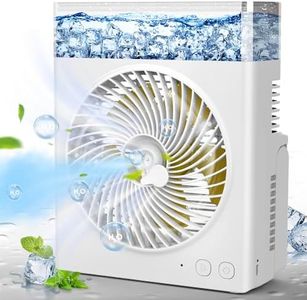 Misting Fan Portable, 16000mAh 8-Inch Rechargeable Battery Operated Fan with 600mL Water Tank, Cooling Desk Misting Fans for Outside, Perfect Quite Mist Water Spray Fans for Home Office Camping Patio
