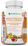 Whole Food MultiVitamin and Minerals with Probiotic Enzymes - 120 Multivitamins for Women and Men - Packed with WholeFood and Herbal Ingredients - Powerful Antioxidants for Digestive Support