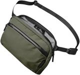 ALPAKA Flight Sling-Cross-body Sling Bag For Men Travel with Portable, Packable, Ajustable & Detachable Shoulder Strap, Weatherproof Fabrics, YKK Zippers 2L Capacity Fits iPad Mini, Green