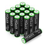 HiQuick 16 Pack Ni-MH AAA Rechargeable Batteries, 1.2 Volt 1100mAh High Capacity Pre-Charged AAA Batteries