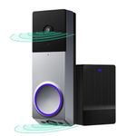 WYZE Duo Cam Doorbell - Security Video Doorbell Battery Powered with Chime, Dual Cameras Door Bell Cam, 2K Full HD and Color Night Vision, 24/7 Local Recording, IP65 Weather Resistant, Silver