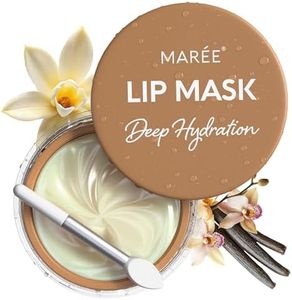 MAREE Lip Mask Overnight - Vanilla Lip Moisturizer For Very Dry Lips - Hydrating Lip Butter with Collagen, Shea Butter & Jojoba Oil - Day & Night Lip Treatment Sleeping Mask - Hidratante de Labios