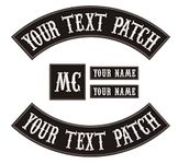 AI-NEEL Set of 5 PCS Custom Rocker Patches Personalized Funny Punk Motorcycle Biker Patch Large Back Patch for Vest Jacket Hat Jeans, Black Iron On Name Patch (STYLE #1)