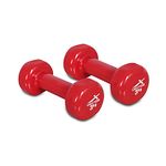Vector X PVC Round Shape | Adjustable Dumbbells |Set For Men Women | Red Color | 6kg | Exercise Gym Training Workout | Pack of 2 |