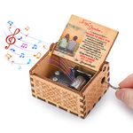 Fonture Wood Music Box, Wooden Hand Crank Musical Instrument with Melody You’re My Sunshine Gift for Birthday Christmas Holiday (Granddaughter to Grandma)