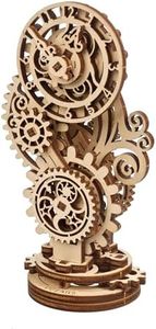 Ugears Steampunk Clock 3D Wooden Puzzle - Mechanical Wooden Clock - Adult Model Kits for Christmas and New Year - Magnificent Home Decoration