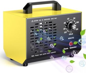 Generatore di Ozono Professionale, Purificatore d'Aria Deodorante 10000mg/h Timer 120 Minuti Macchina Ozono Alta Capacità O3 Rumore Basso Filtro dell' Aria Ozonizzatore per Case, Uffici, Auto, Hotel