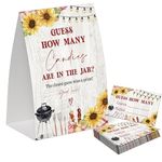 BBQ Guess How Many Candies Are in the Jar Game for Baby Shower, Pack of One 5x7 Sign and 50 Guessing Cards, Backyard Baby Shower Decoration, Gender Neutral Party Supplies - GC04