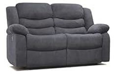 sleepkings Sorrento Recliner 2 Seater Sofa Grey Fabric