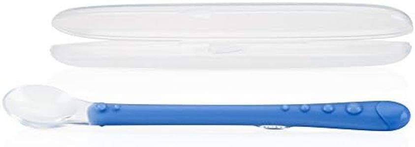 Nuby - Cuchara larga de silicona - Azul - 6m+