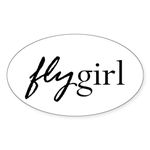 CafePress Fly Girl Oval Sticker Oval Bumper Sticker, Euro Oval Car Decal