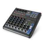 Pyle Professional Audio Mixer Sound Board Console - Desk System Interface with 6 Channel, USB, Bluetooth, Digital MP3 Computer Input, 48V Phantom Power, Stereo DJ Streaming & FX16 Bit DSP-(PMXU63BT)