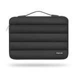 MOSISO 360 Protective Puffy Laptop Sleeve 15-16 inch for Women Men, Carrying Case Compatible with MacBook Pro 16/HP/Asus/Dell/HP Laptop 15.6 inch,Polyester Horizontal Side Open Bag with Belt,Black