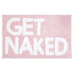 Inshere Get Naked Bath Mat, Bathroom Decor Area Bath Rug Cute Washroom Decor Mat, Soft & Absorbent Plush Non-Slip Washable Pink