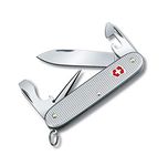 Victorinox Pioneer Alox Swiss Army Knife, Medium, Multi Tool, 8 Functions, Blade, Can Opener, Silver