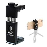 DEALPICK Iron Man Aluminum Metal Microphone Phone Tablet Action Camera Bracket for Selfie Stick and Tripod Clip Holder Clamp Adapter - Black